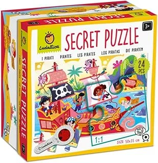 Ludattica Secret Puzzle Pirates 24 Pieces Set; Adventure Jigsaw Puzzle Game - Imaginative and Interactive play - Problem Solving and Treasure Hunt