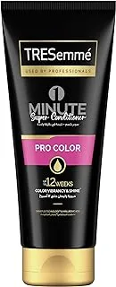 بلسم TRESEMME Pro Color 1 Minute Super، ترطيب مكثف للشعر الجاف والتالف، مع تقنية Shineplex™ وحمض الهيالورونيك، ما يصل إلى 12 أسبوعًا من حيوية اللون ولمعانه، 180 مل