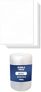 MARKQ A4 Card Stock Paper White + Bubble Wrap Roll 30 cm x 10 m