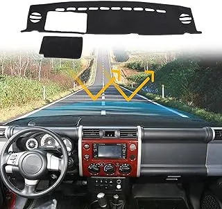 LLKUANG for Toyota FJ Cruiser 2007-2021 Terylene Carpet Dashmat Dash Mat,Car Dashboard Cover Sun Shade Pad,Anti-Slip Dash Board Accessories(Left Hand Drive)