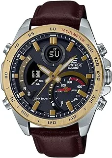 Casio Edifice Men's Watch - ECB-900GL-1ADR Black Dial, Brown Band