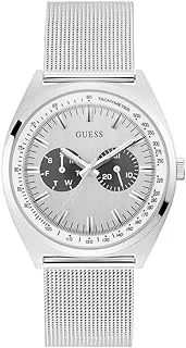 GUESS MEN'S WATCH SILVER TONE CASE QUARTZ