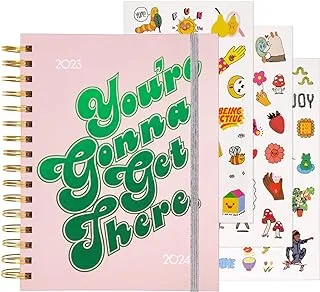 ban.do Daily Planner 2023-2024, Medium Weekly Planner Dated August 2023 - December 2024, Hardcover Self Care Journal, Spiral Planner with Monthly Calendar, Stickers, & Pockets, You're Gonna Get There