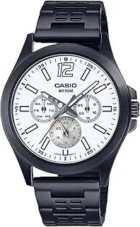 Casio Men's Watch - MTP-E350B-7BVDF White Dial, Black Band