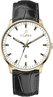 Westar Gents Quartz White Dial 42mm Black Strap Watch - EX7598GPN101