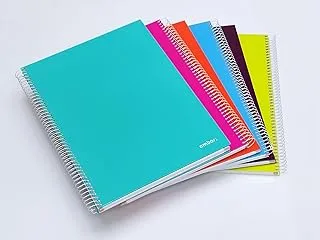 Ambar School Hardcover Spiral Square Notebook 6-Pieces Set, A4 Size, Assorted