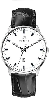 Westar Gents Quartz White Dial 42mm Black Strap Watch - EX7598STN101