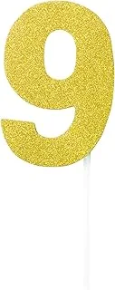 Forum Diamond Number 9 Cake Topper, Gold