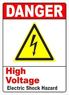 BPA® Electrical Shock Hazard/High Voltage Stickers 6 in. x 4 in. Pack of 3- For Indoor/Outdoor UV Protected Danger Electric Risk Safety Signs