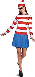 زي ويندا الكلاسيكي للكبار من Where's Waldo، متعدد الألوان، صغير (4-6)