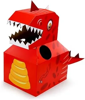 AMERTEER Wearable Dinosaur Model Cardboard DIY Playhouse 3D Toy Interactive Toy for Children Kids (red)