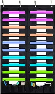 Eamay Hanging File Folder Organizer Wall Mounted - 20 Pockets and 6 Learning Tool Wall File Folders, Office Supplies File Document Organizer Holder Pocket Chart for Offices, Classroom or Home