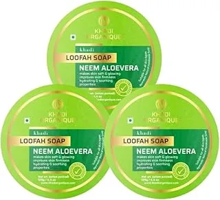 KHADI ORGANIQUE NATURAL NEEM ALOVERA LOOFAH SOAP PACK OF 3(375GM)