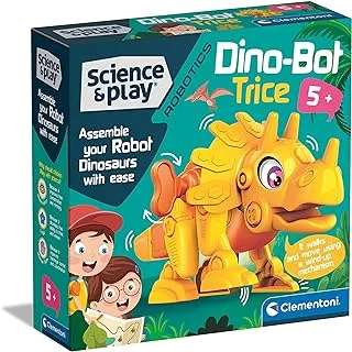 Clementoni 75074 Science & Play Robotics - Dino Bot Triceratops - Building Robot Dinosaur for Children, Science Game 5 Years, Educational Game - Made in Italy