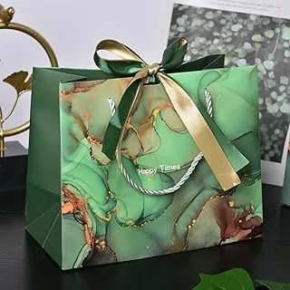 Pack of 3 - Green Gilt Bag - Medium 25x20x12cm