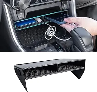 JDMCAR Customized Bigger Slots Center Console Organizer Compatible with Toyota RAV4 2023 2022 2021 2020 2019 and 2021-2023 RAV4 Prime Accessories Larger Divider Tray Gear Shift Secondary Storage Box