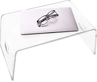 BPA® Acrylic Bed Tray with handles - Clear Laptop Stand for Home Office, Lightweight Portable Lap Desk for Eating, Reading or Writing, Mobile Table for Bed & Couch/Sofa, 21x12x9 in