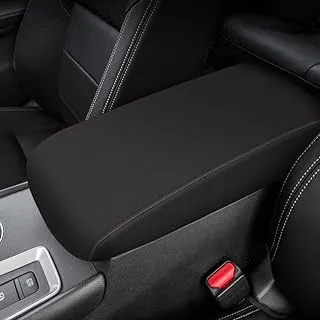 AOMSAZTO Center Console Cover for Nissan Altima 2013 2014 2015 2016 2017 2018 Faux Leather Black with Red Stitches