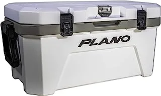 Plano Frost 21-Quart Hard Cooler, Includes Dry Basket, Small, White and Black, Durable, Insulated Ice Chest for Camping, Fishing, and Tailgating