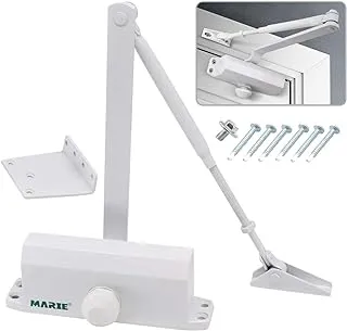 MARIE Automatic Adjustable Size 3 Spring Hydraulic Door Closer Heavy Duty Auto Closer for Residential and Commercial Doors, White