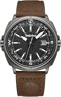 Timberland Men Analog Quartz Watch with Leather Strap TDWGB2230801, Black, TDWGB2230801