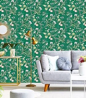 Homya Flower and Bird Pattern Wallpaper 45cm X 600cm Colorful Self Adhesive Film Peeling Durable and Easy Clean Wall Sticker for Home Kitchen Living Room Decor