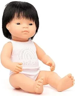 Miniland Miniland31155 Baby Asian boy 38 cm Doll with Underwear, Multi-Color