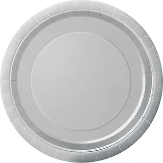 Unique 3345EU Eco-Friendly Paper Plates-23 cm-Silver Colour-8 Count (Pack of 1), Pack of 8