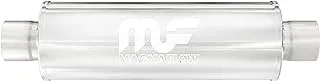 MagnaFlow 4in Round Center/Center Performance Muffler Exhaust 10426 - Straight-Through, 2.5in Inlet/Outlet, 18in Body Length, 24in Overall Length, Satin Finish - Classic Deep Exhaust Sound