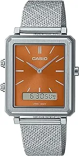 Casio Men's Watch - MTP-B205M-5EDF brown Dial, Silver Band