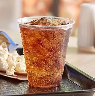 SNH Juice Cup 8Oz Clear Strong Disposable 50 Pieces - Ideal for iced coffee, smoothies, Bubble Boba tea, milkshakes, frozen cocktails, water, sodas, juices, snacks, dessert and more.