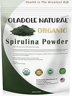 Oladole Natural Organic Spirulina Powder- 100g | Support Immune System, Antioxidant, Weight Management, Mental Strength, Support Cardiovascular System, Rich in Protein, Mineral | Non- GMO, Gluten Free