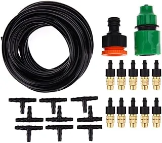 Starnearby Outdoor Garden Misting Cooling System Fitting 4/7mm Hose 10pcs Nozzles Kit