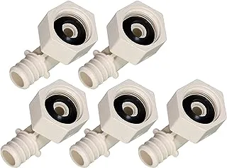 Supply Giant QQTM1212-5 Plastic Poly Alloy 90 Degree Swivel Elbow PEX x FPT Barb Pipe Fitting 1/2'' x 1/2'' White (5 Pack)