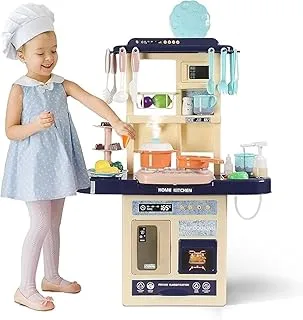 Baybee DIY Pretend Play Kitchen Set Toys for Kids, Home Kitchen Accessories with Role Playing Game Food and Cooking Playset for Toddlers, 35 PCS Indoor Play Set for 3 to 8 Years Girls Boys (Dark Blue)