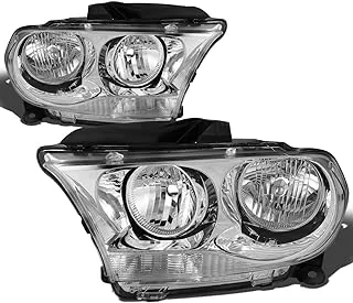 DNA Motoring HL-OH-DDUR11-CH-CL1 Left+Right Headlight Chrome/Clear[11-13 Dodge Durango]