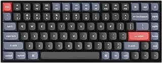 Keychron K2 Pro 75% Layout Custom Wireless Mechanical Keyboard, Compact 84 Keys Hot-swappable QMK/VIA Programmable USB-C Wired Gaming Keyboard, White Backlit Red Switch for Mac/Windows/PC/Gamer