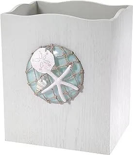 Avanti Linens - Waste Basket, Decorative Trash Can, Beach Inspired Bathroom Accessories (Seaglass Collection)