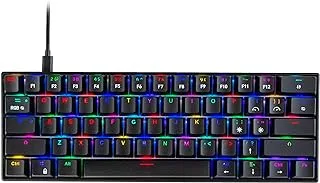 Cosmic Byte CB-GK-21 Themis 61 مفتاحًا ميكانيكيًا لكل لوحة مفاتيح ألعاب RGB مع مفاتيح وبرامج Outemu Blue (أسود)