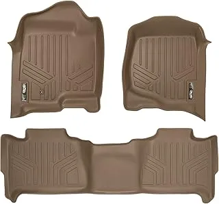 SMARTLINER Custom Fit Floor Mats 2 Row Liner Set Tan for 2007-2014 Tahoe/Suburban/Yukon/Yukon XL/Denali