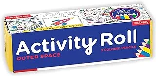 Mudpuppy Outer Space Activity Roll, Features Coloring, Mazes, spot The Difference, and More!, 5 Colored Pencils Included, The Perfect Travel Activity for Kids Ages 4-10