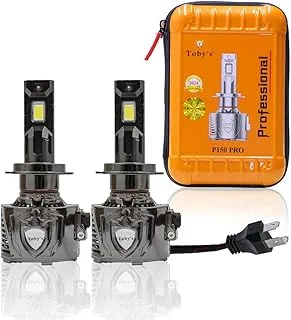 Toby’s New Led P150 Pro H7 2 Pieces 300W Original Tested LED Headlight Bulb Power Assembly with 30000 Lumens,150W/Piece and 15000Lumes/Piece Xtreme Bright Diamond White Color With Temperature 6500K