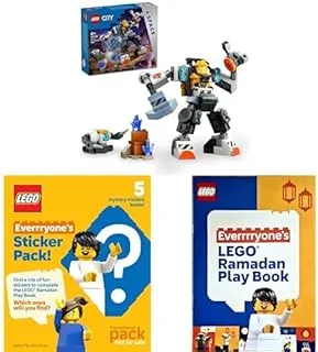 مجموعة ألعاب مكعبات البناء LEGO® City Space Construction Mech 60428 مع كتاب LEGO وملصقات LEGO Surprise!