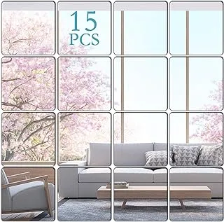 BPA® Removable Acrylic Mirror Setting Wall Sticker Decal DIY Modern Decoration for Home Living Room Bedroom Decor (15 PCS 15x15)