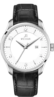 Westar Gents Quartz White Dial 42mm Black Strap Watch - EX7597STN101