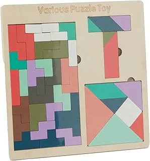 HomeBox Playland 43-Piece Tangram Educational Toy Block Set - 25x25x1 cm