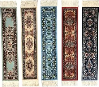 Set of 5 Rug Bookmarks - Colorful Carpet Book Marks for Reading (Set-1)