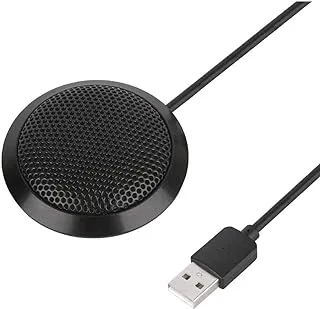 AMERTEER Conference Microphone - Portable USB Computer Mic, 360° Omnidirectional Stereo PC Microphone for/Desktop/Laptop/Tablet, for Skype, Recording, VoIP Calls, Video Conference, Games(1.5m /5ft)