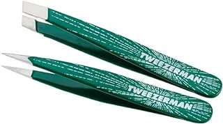 Tweezerman Emerald Shimmer Micro Mini Slant & Point Tweezer Set