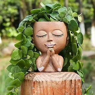 ZJ Whoest Face Planters Pots Succulent Flower Pot Cute Head Planter - for Indoor Outdoor Plants